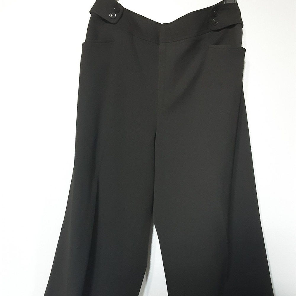 BLACK CROPPED NINE WEST WIDE LEG PANT  10